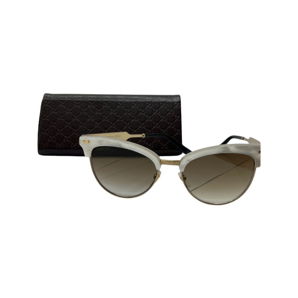 Gucci Sunglasses Shell Gradation White Brown